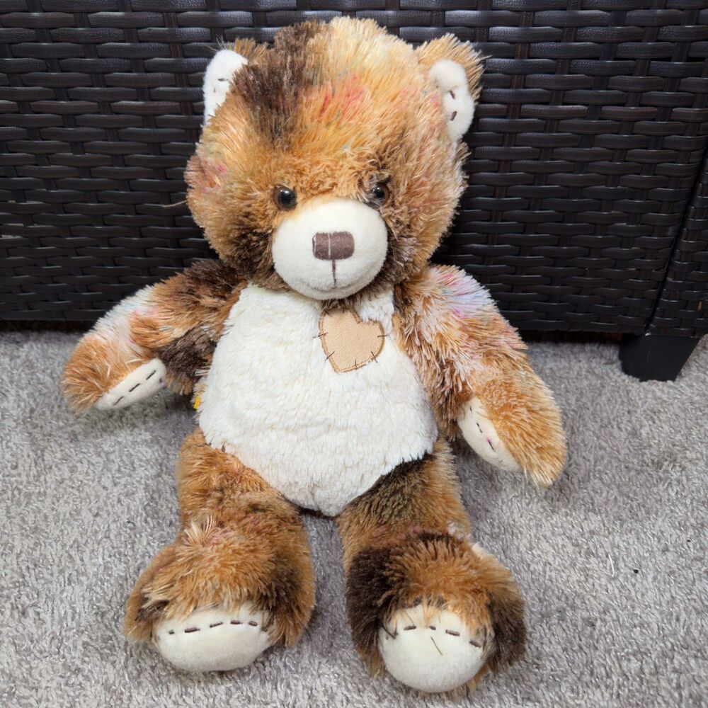 Build a Bear Patches Teddy Champ IV Brown Calico Stuffed Animal Mocha Toy Plush